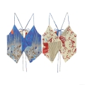 Women's Asymmetric Print Scarf Top Sexy Halter Backless Camisole Lightweight Polyester Patchwork Paisley Tank Top For Summer Party Vacation