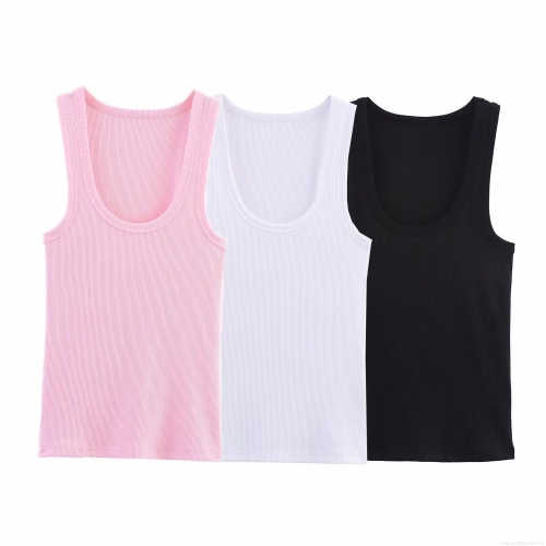 Women's Ribbed Tank Top Slim Fit Polyester Knitted Scoop Neck Sleeveless Daily Basic Summer Camisole For Women Casual Modern Simple Style Women's Ribbed Tank Top Slim Fit Polyester Knitted Scoop Neck Sleeveless Daily Basic Summer Camisole For Women Casual Modern Simple Style