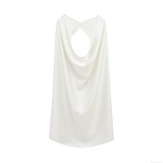 Women Sexy Halter Neck Tank Top Satin Silk Texture Backless Sleeveless Tunic Camisole Summer Fashion Clubwear Party Top Elegant Solid White Women Sexy Halter Neck Tank Top Satin Silk Texture Backless Sleeveless Tunic Camisole Summer Fashion Clubwear Party Top Elegant Solid White