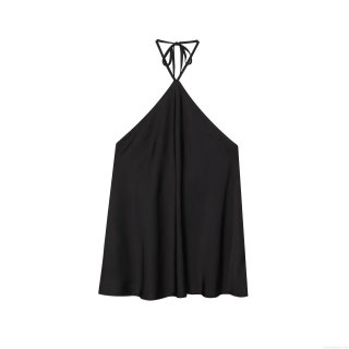 Women's Sexy Satin Halter Tank Top Backless Silky Solid Color Sleeveless Camisole For Party Club Evening Vacation INS Style Summer Vest