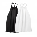 Women's Satin Halter Neck Camisole Sexy Backless Sleeveless Tank Top Elegant Silk-like Pullover Blouse for Summer Party Dating Vacation Ladies Apparel