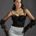 Women Sexy 3D Floral Lace Mesh Corset Top Beaded Fishbone Bustier Camisole With Padded Cups Club Party Streetwear Sleeveless Vest