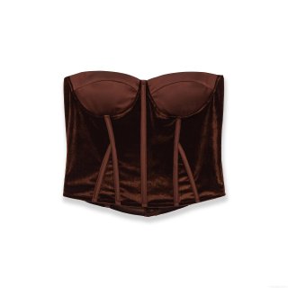 French Luxury Velvet Satin Patchwork Fishbone Corset Top Sexy Strapless Bustier Crop Top Sleeveless Waist Cincher Vest For Women Party Clubwear French Luxury Velvet Satin Patchwork Fishbone Corset Top Sexy Strapless Bustier Crop Top Sleeveless Waist Cincher Vest For Women Party Clubwear