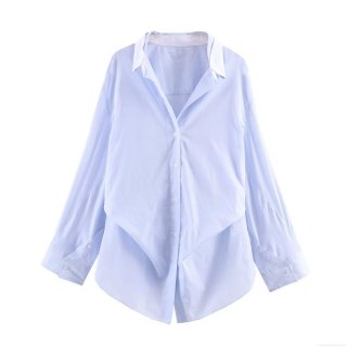Women Striped Batwing Sleeve Shirt Polyester Cotton Contrast Lapel Collar Button Down Loose Fit Long Sleeve Casual Daily Office Fashion Blouse