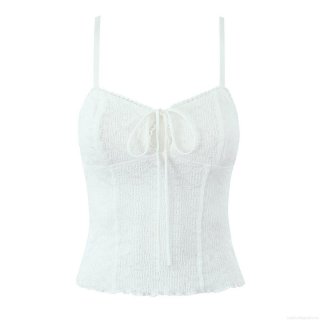 Women Sexy White Lace Camisole Lace Up Slim Fit Sleeveless Tank Top With Adjustable Straps Elegant Floral Hook Flower Crop Top For Summer Daily Party Women Sexy White Lace Camisole Lace Up Slim Fit Sleeveless Tank Top With Adjustable Straps Elegant Floral Hook Flower Crop Top For Summer Daily Party