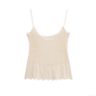 Women's Sexy Lace Patchwork Knitted Camisole Top Summer Spaghetti Strap Cropped Tank Top Western Streetwear Style Slim Fit Sleeveless Cami Top for Women Girls