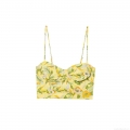 Women's Summer Floral Print Spaghetti Strap Camisole Sweetheart Neck Corset Style Crop Top Polyester Backless Streetwear Fashion For Women Daily Vacation Beachwear