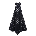 Women's Polka Dot Halter T-Shirt Summer Sleeveless Polyester Chiffon Blend Top With Irregular Hem Casual Streetwear For Vacation Daily Wear