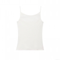 Women's Ribbed Knit Camisole Spaghetti Strap Slim Fit Tank Top Solid White Sexy Summer Sleeveless Vest Base Layer Shirt For Daily Casual Party