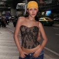 Women's Sexy Floral Lace Boned Corset Top Slim Fit Backless Bustier Crop Top Party Clubwear Nylon Polyester Spandex