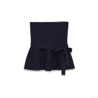 Women Sexy Knitted Tube Top Strapless Bow Waist Flared Hem Slim Fit Solid Color Polyester Spandex Knit Sleeveless Top Elegant Party Wear Women Sexy Knitted Tube Top Strapless Bow Waist Flared Hem Slim Fit Solid Color Polyester Spandex Knit Sleeveless Top Elegant Party Wear