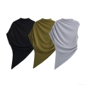 Women's Elegant Ruched Asymmetric Sleeveless Top Solid Color Irregular Hem Polyester Spandex T-Shirt For Date Party Lady