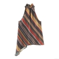 Women Halter Neck Sexy Off-Shoulder Striped Top Asymmetric Irregular Hem Sleeveless Resort Style Polyester Spandex Camisole Vest For Summer Party