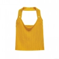 Women Sexy Halter Neck Knit Tank Top Ribbed Sleeveless Backless Cropped Camisole For Summer Beach Club Party Slim Fit Polyester Top