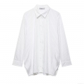 Women's Vertical Striped Long Sleeve Blouse Casual Button Down Shirt For Office Work Professional White Black Striped Oversized Tops Fashion
