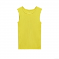 Women's Sexy Backless Ribbed Knit Tank Top Mercerized Cotton Sleeveless Round Neck Lace-up Back Crop Top Summer Casual Party Streetwear For Lady