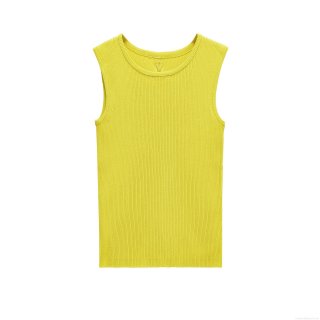 Women's Sexy Backless Ribbed Knit Tank Top Mercerized Cotton Sleeveless Round Neck Lace-up Back Crop Top Summer Casual Party Streetwear For Lady