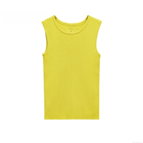 Women's Sexy Backless Ribbed Knit Tank Top Mercerized Cotton Sleeveless Round Neck Lace-up Back Crop Top Summer Casual Party Streetwear For Lady