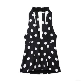Women's Sexy Polka Dot Halter Neck Top Polyester Deep V-Neck Sleeveless Bow Tie Party Crop Top Retro Slim Fit Hot Girl Streetwear Summer Tank Top Women's Sexy Polka Dot Halter Neck Top Polyester Deep V-Neck Sleeveless Bow Tie Party Crop Top Retro Slim Fit Hot Girl Streetwear Summer Tank Top
