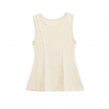 Women's Elegant Cable Knit Tank Top Round Neck Sleeveless Ribbed Sweater Vest Slim Fit Polyester Knitwear For Casual Daily Wear Fashion Top