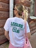 Women's American Retro Letter Print T-Shirt 95% Cotton Blend Short Sleeve Round Neck Loose Casual Streetwear Pullover Top Summer Tee