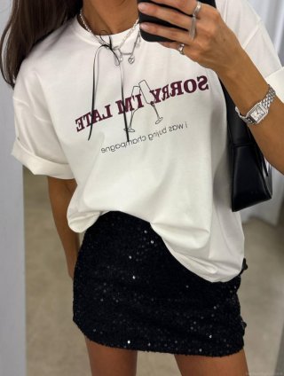 Women's Cotton T-Shirt Funny Slogan Champagne Print Short Sleeve Loose Fit Round Neck Tee Top for Summer Party Casual Streetwear