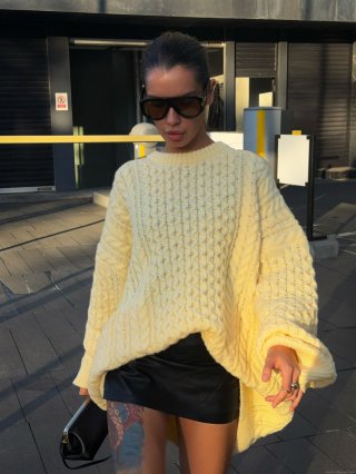 Women's Retro Cable Knit Sweater Loose Oversized Round Neck Long Sleeve Pullover Cotton Blend Autumn Winter Casual Knitwear Top Women's Retro Cable Knit Sweater Loose Oversized Round Neck Long Sleeve Pullover Cotton Blend Autumn Winter Casual Knitwear Top