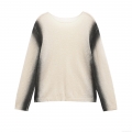 Women's Casual Knit Long Sleeve T-Shirt Ombre Gradient Design Crew Neck Loose Fit Polyester Spandex Blend Lightweight Pullover Top For Summer Spring Women Fashion