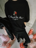 Women's American Street Style Rose Graphic T-Shirt Loose Fit Short Sleeve Round Neck Cotton Blend Top Special Love Edition Streetwear