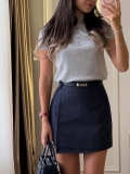 Women's Slim Fit Knitted T-Shirt 95% Cotton Short Sleeve Round Neck Summer Casual Streetwear Basic Tee Top for Women