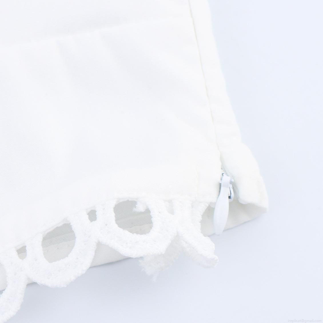 French Elegant Women's White Blouse Hollow Out Eyelet Embroidery Scalloped V Neck Lantern Sleeve Slim Waist Polyester Top Spring Summer Dating Party