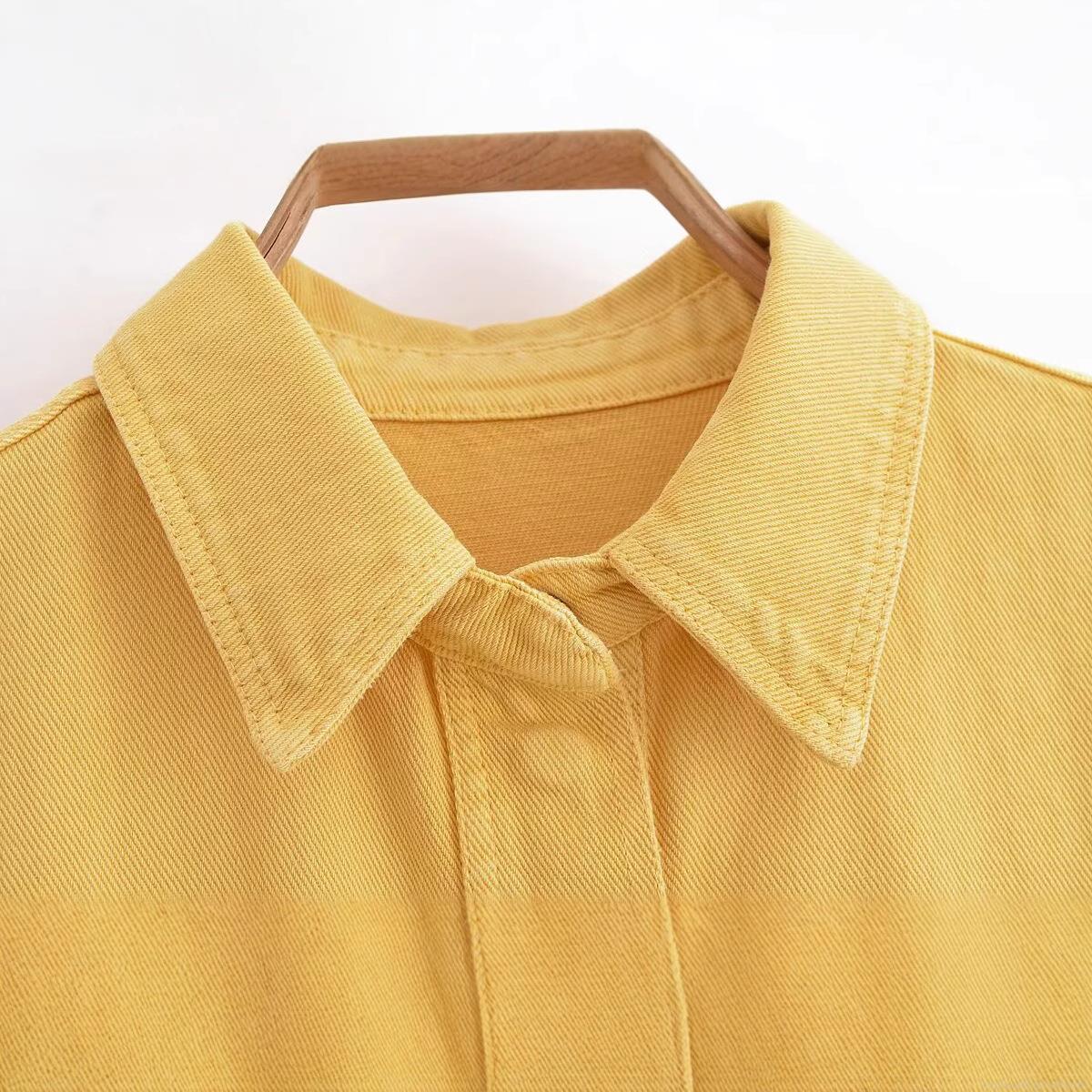 Women's Casual Solid Color Loose Long Sleeve Shirt Jacket Single Breasted Lapel Blouse With Pockets Streetwear Fashion Shacket Top