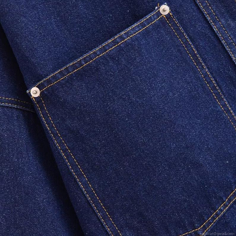 Women's Dark Blue Denim Style Shirt Jacket Long Sleeve Turn-Down Collar Single Breasted Blouse With Pockets Streetwear Casual Top