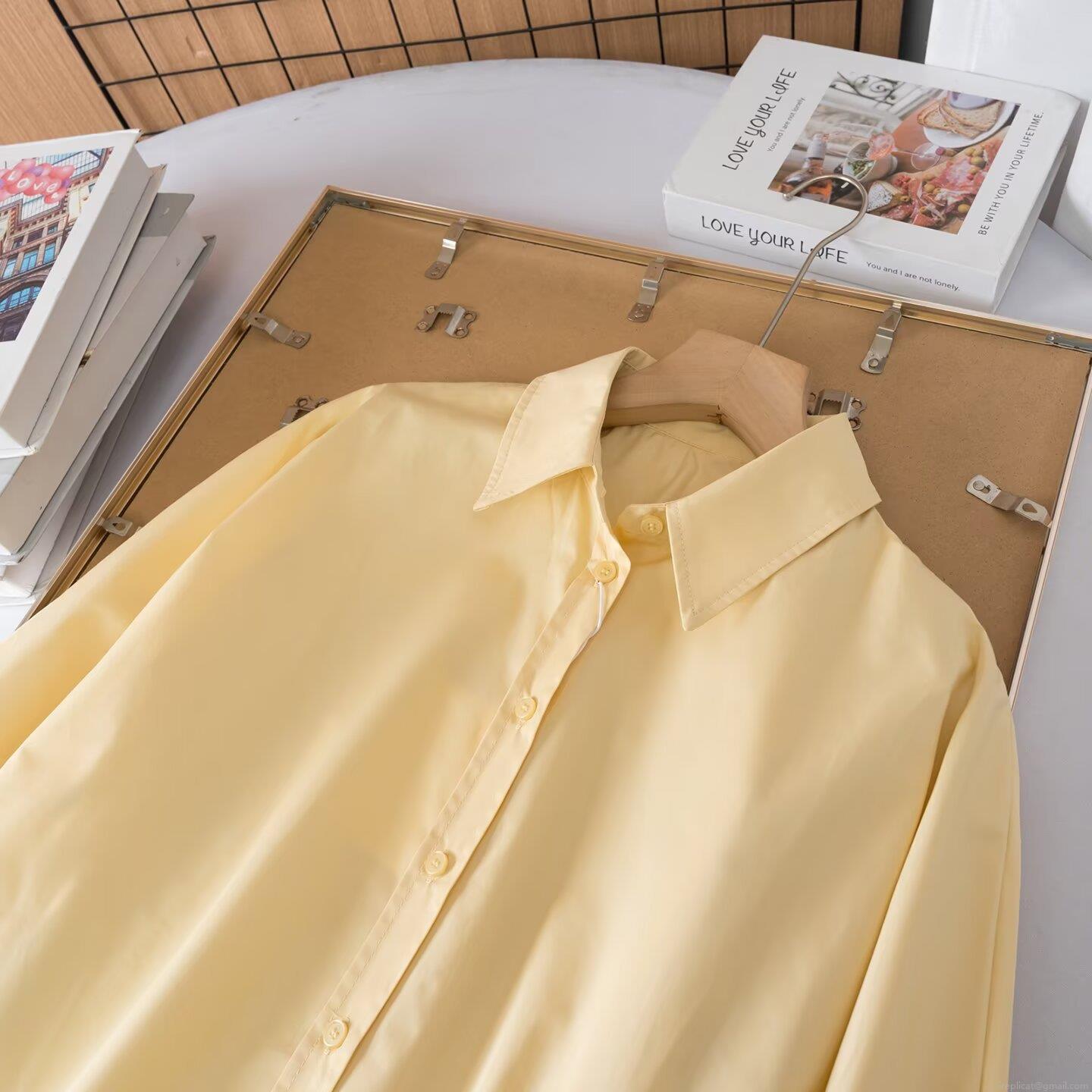 Women's Casual Loose Solid Color Long Sleeve Blouse Shirt Lapel Collar Single-Breasted Buttons Polyester Spandex Tops For Women Daily Wear Comfort