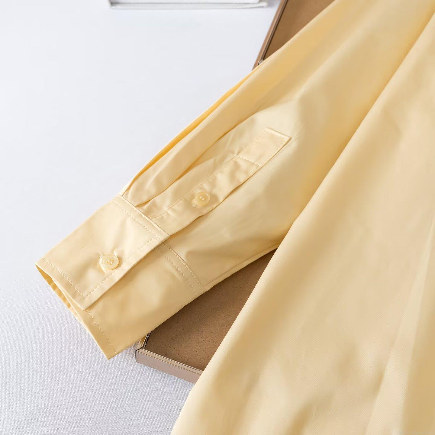 Women's Casual Loose Solid Color Long Sleeve Blouse Shirt Lapel Collar Single-Breasted Buttons Polyester Spandex Tops For Women Daily Wear Comfort