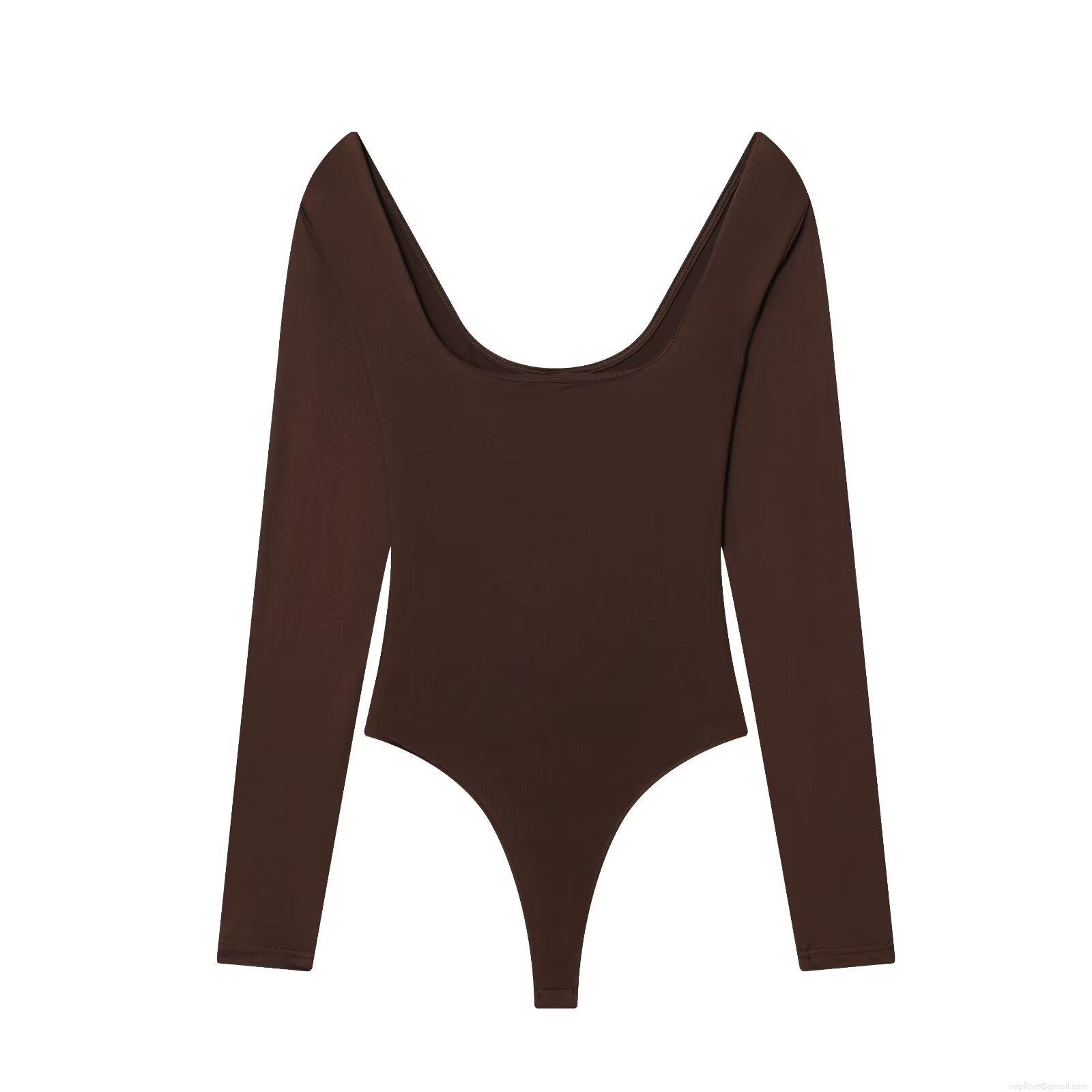 Women's Long Sleeve Bodysuit Cotton Blend Slim Fit U-Neck Backless Streetwear Fashion Romper Sexy Jumpsuit For Women Daily Casual Wear