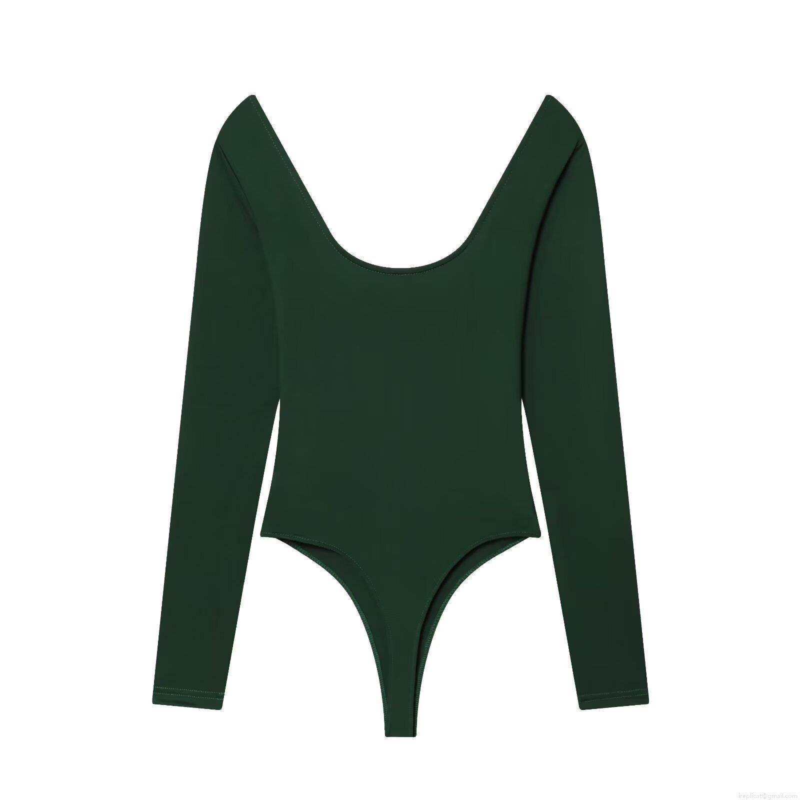 Women's Long Sleeve Bodysuit Cotton Blend Slim Fit U-Neck Backless Streetwear Fashion Romper Sexy Jumpsuit For Women Daily Casual Wear