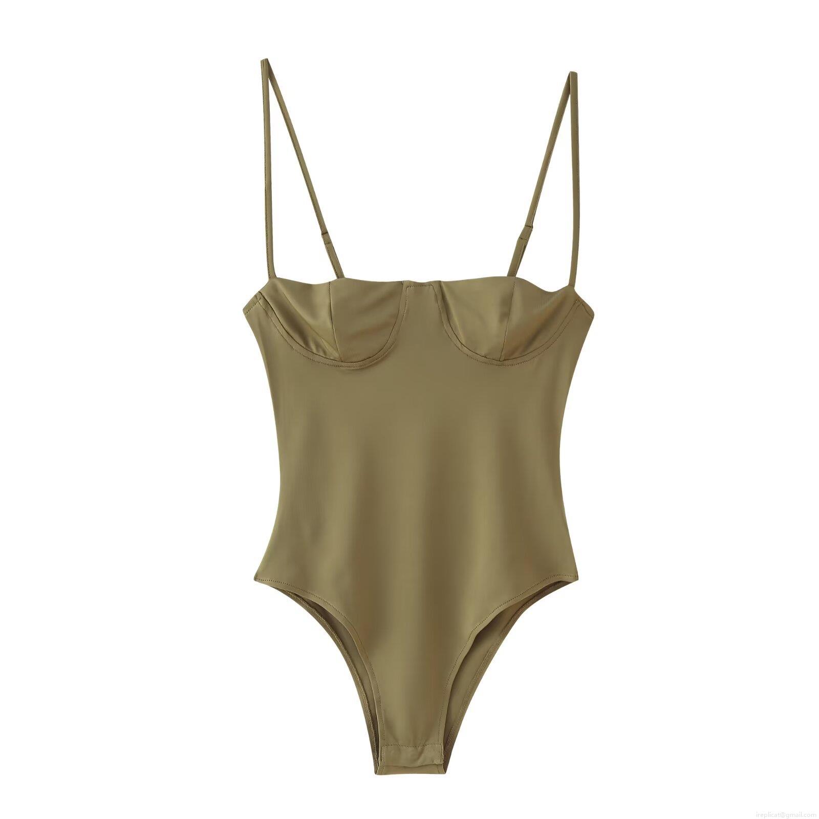 Women's Sexy Spaghetti Strap Bodysuit With Underwire Cup Slim Fit Backless One-Piece Sleeveless Top For Summer Party Clubwear Fashion Outfits