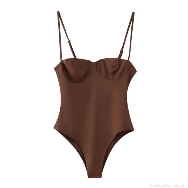 Women Sexy Satin Underwire Bodysuit Spaghetti Strap Slim Fit Sleeveless Leotard Top For Summer Vacation Party Casual Streetwear