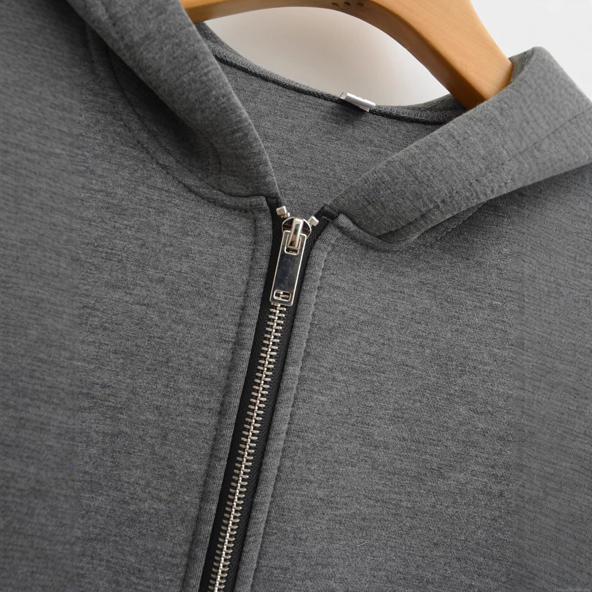 Women's Casual Deep Grey Zip Up Hoodie Loose Fit Long Sleeve Sweatshirt For Daily Streetwear European Style Solid Color Comfortable Outerwear