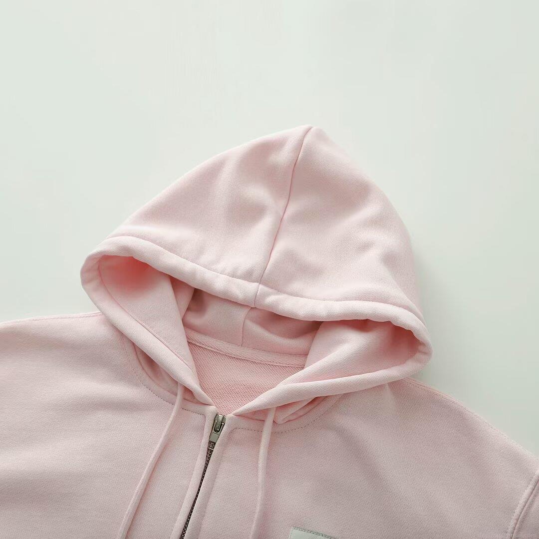 Women's Casual Fashion Cotton Blend Zip-up Hoodie Hooded Drawstring Sweatshirt With Pockets Long Sleeve Simple Solid Color Jacket For Women