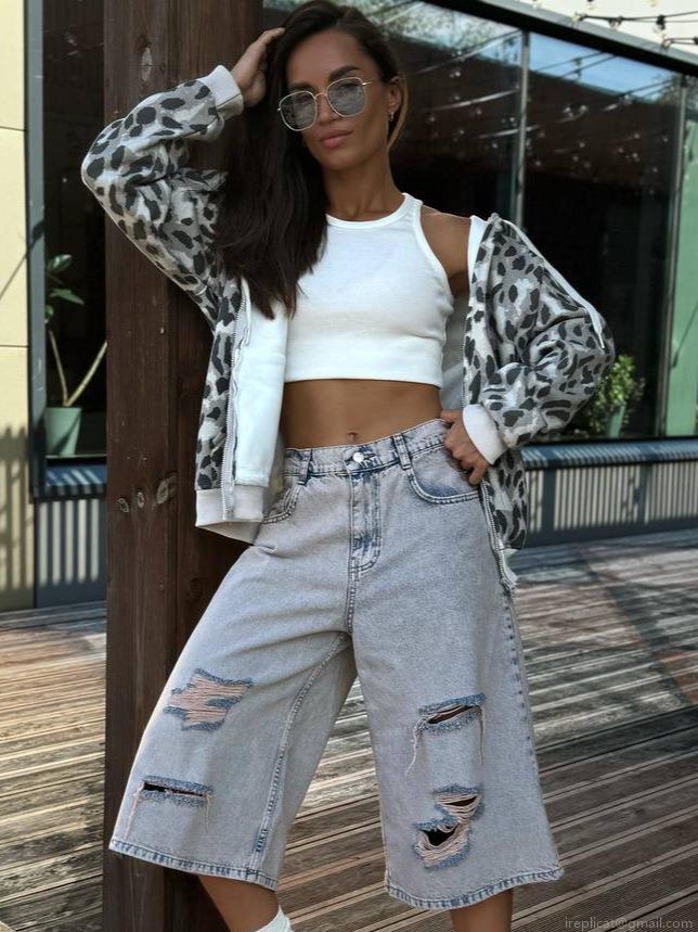 Women's Loose Leopard Print Zip Up Hoodie Cotton Blend Long Sleeve Hooded Sweatshirt Casual Streetwear Jacket Outerwear for Women Autumn