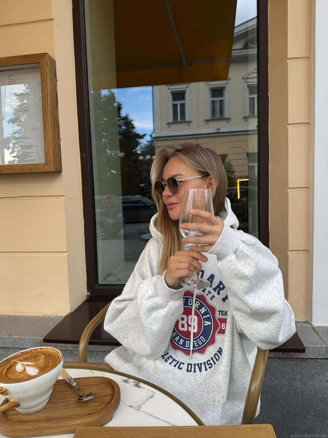 Women's American Retro Oversized Hooded Sweatshirt Cotton Blend Letter Print Long Sleeve Pullover Hoodie For Autumn Winter Streetwear Casual Top