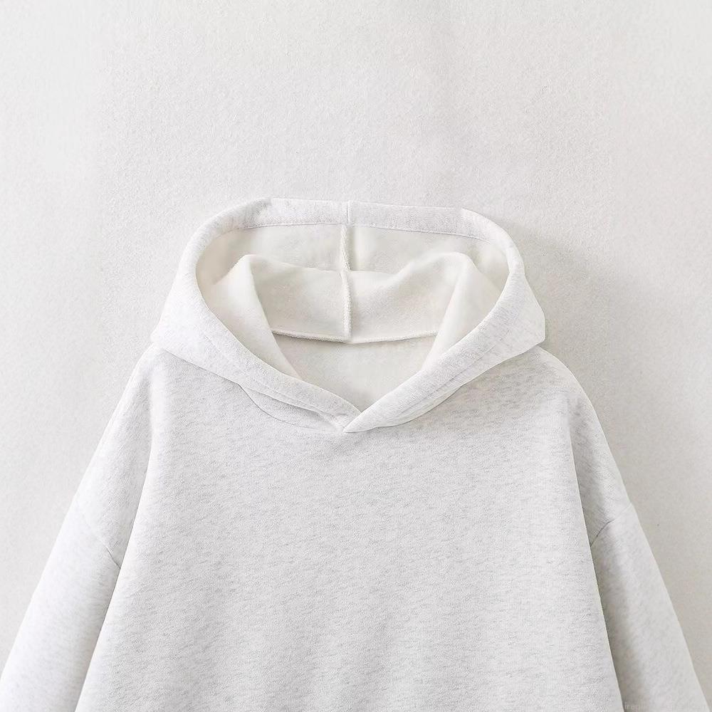 Women's Hooded Pullover Sweatshirt Contrast Patchwork Long Sleeve Hoodies With Kangaroo Pocket Loose Fit Casual Streetwear Top