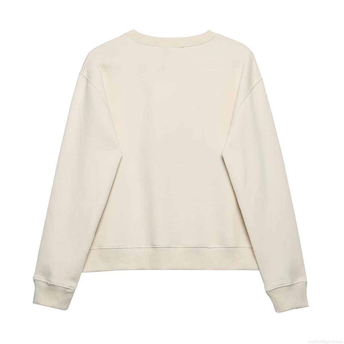 Women's Casual Crewneck Sweatshirt Soft Polyester Cotton Fleece Lined Pullover With Modern Fashion Lady Print Long Sleeve Winter Tops