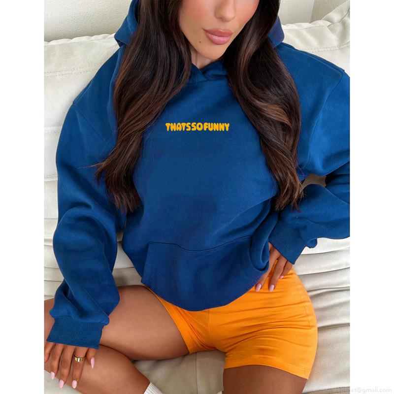 Women's Casual Oversized Hooded Sweatshirt Letter Print Fleece Lined Pullover Long Sleeve Streetwear Loose Hoodie With Pocket Autumn Winter Jumper Top