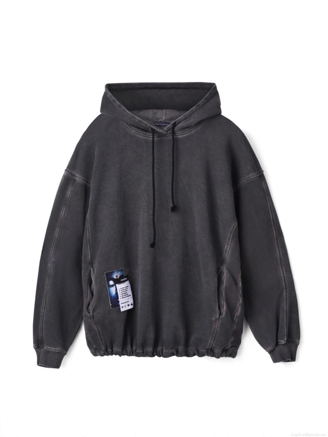 Women's Oversized Washed Heavyweight Cotton Hoodie Streetwear Distressed Graphic Letter Print Hooded Sweatshirt With AWAKEN Patch Retro High Street Top For Men Women