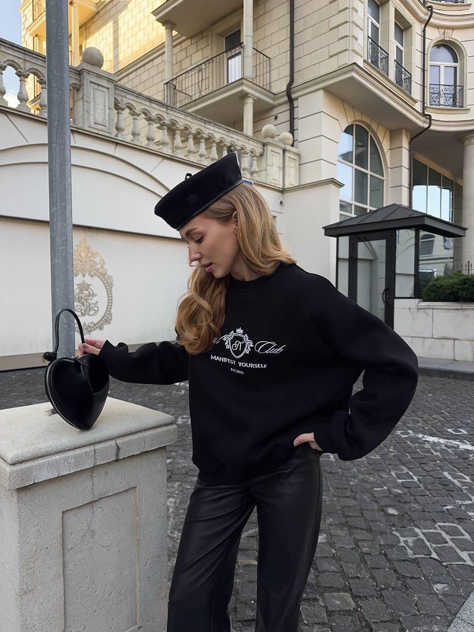 Women's Retro Street Letter Print Sweatshirt 100% Cotton Round Neck Loose Pullover Long Sleeve Top Streetwear Fashion For Women