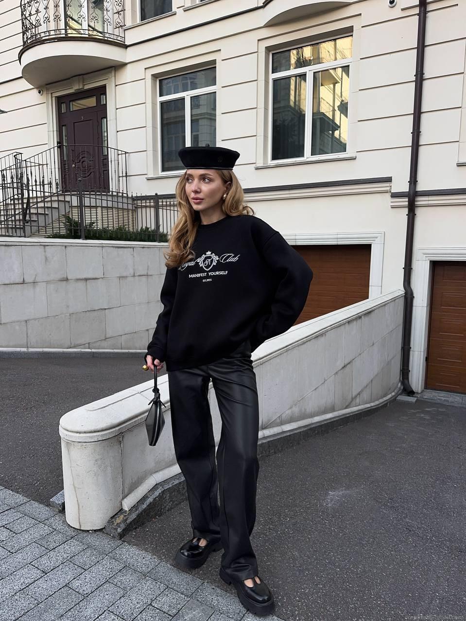Women's Retro Street Letter Print Sweatshirt 100% Cotton Round Neck Loose Pullover Long Sleeve Top Streetwear Fashion For Women
