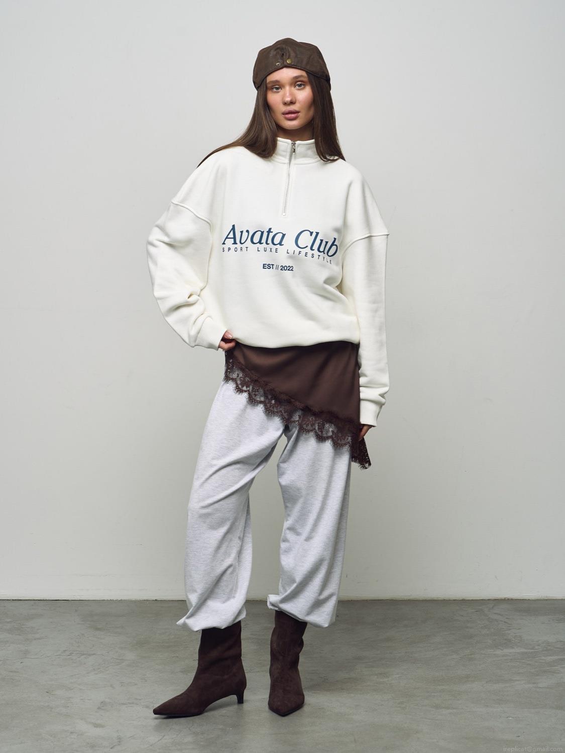Women's Oversized Boyfriend Style Half Zipper Letter Print Sweatshirt 100% Cotton Long Sleeve Casual Streetwear Pullover Top Jacket